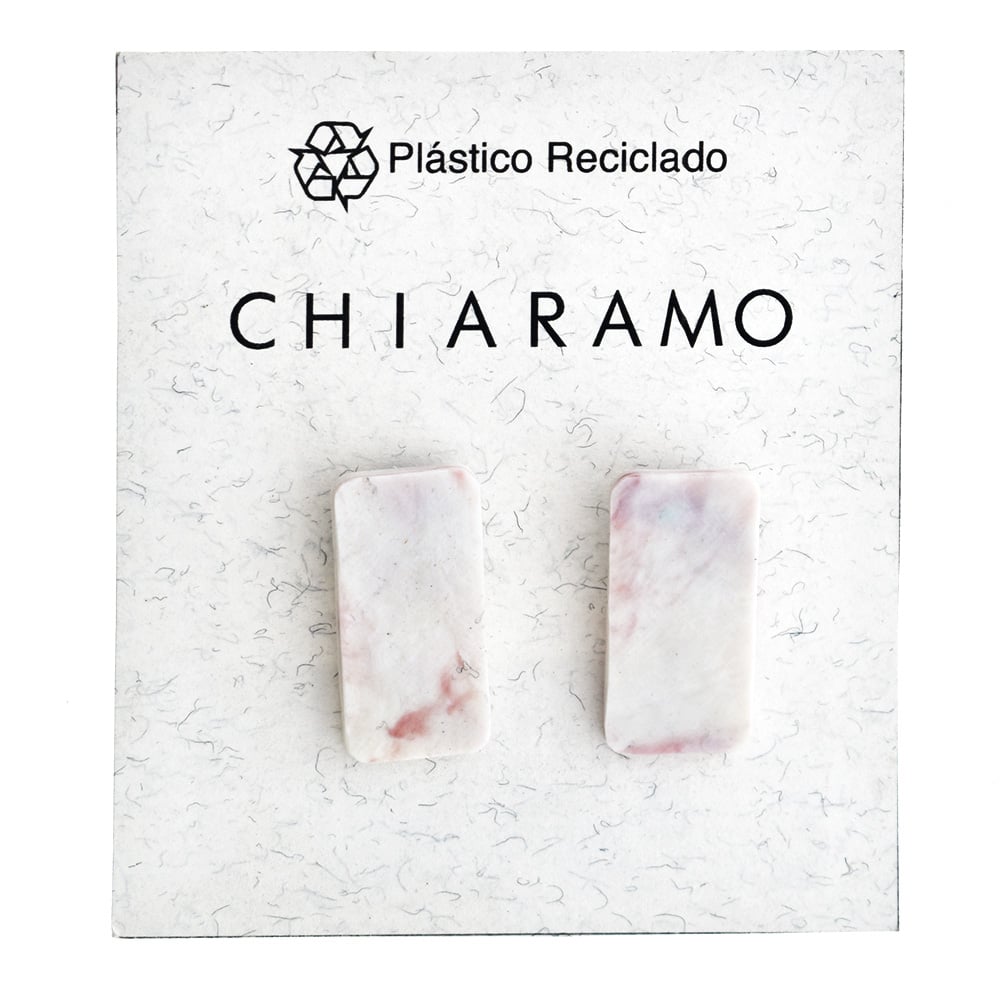 Aros Chiaramo Cuadro Blanco Y Rosa