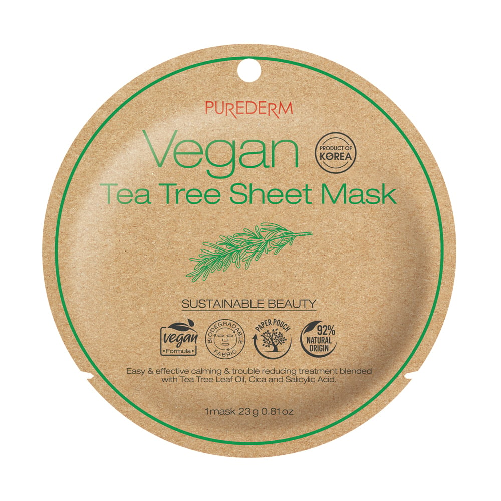 Máscara Purederm Vegan Hojas De Té 1 Unidad