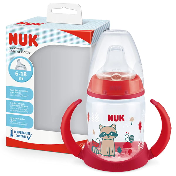 Vaso De Aprendizaje Nuk First Choice Con Control De Temperatura +6 Meses Rojo 150 Ml