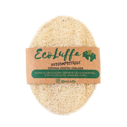 Esponja Vegetal De Baño Ecoluffa Ovalada Doble 1 Unidad