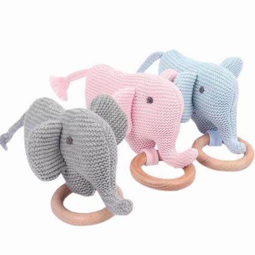 Sonajero Akas Elefante Crochet Con Aro 