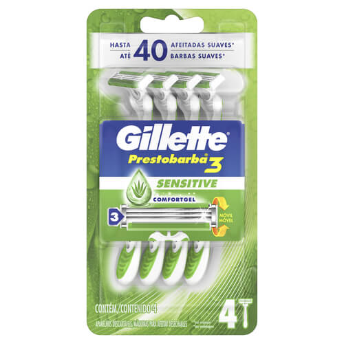 Afeitadora Gillette Prestobarba3 Sensitive 4 Unidades