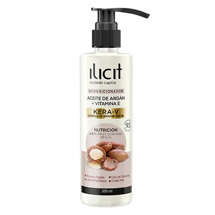 Acondicionador Ilicit Aceite De Argán + Vitamina E Kera-v Nutrición 350 Ml