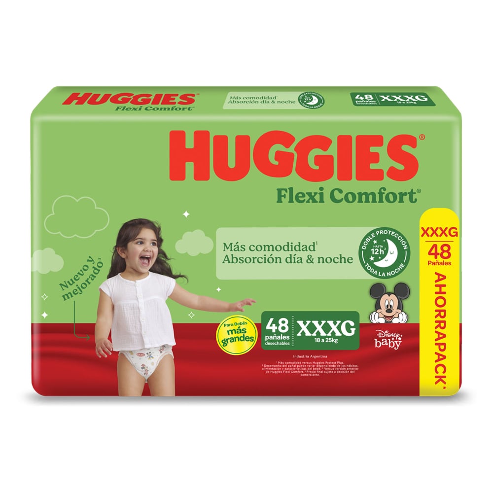 Pañales Huggies Flexi Comfort Xxxg 48 Unidades