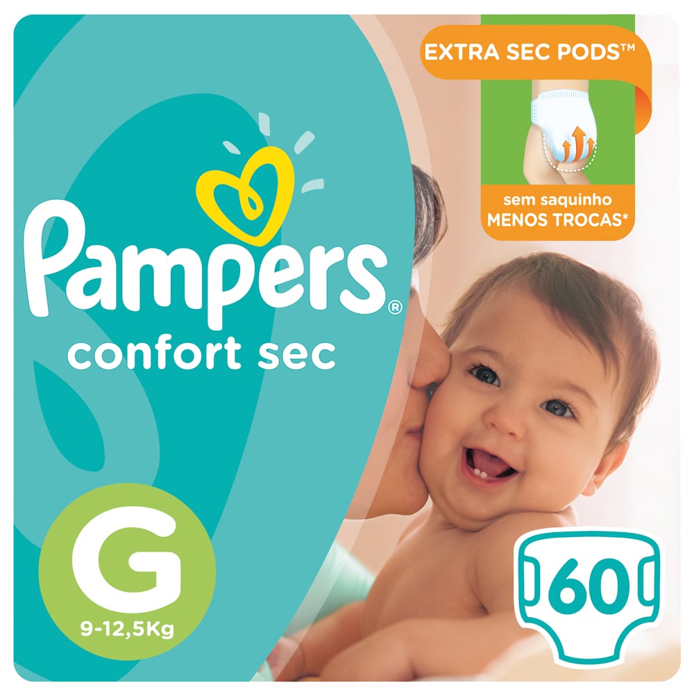 Pañales Pampers Confort Sec G 60 Unidades