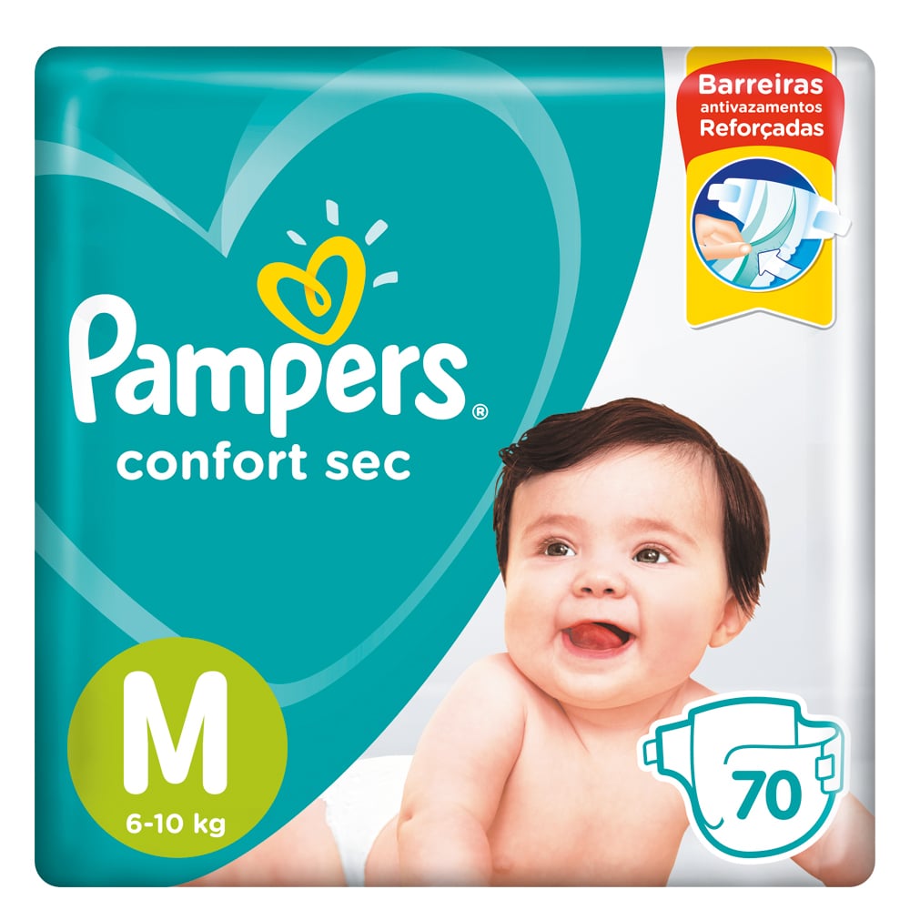 Pañales Pampers Confort Sec M 70 Unidades