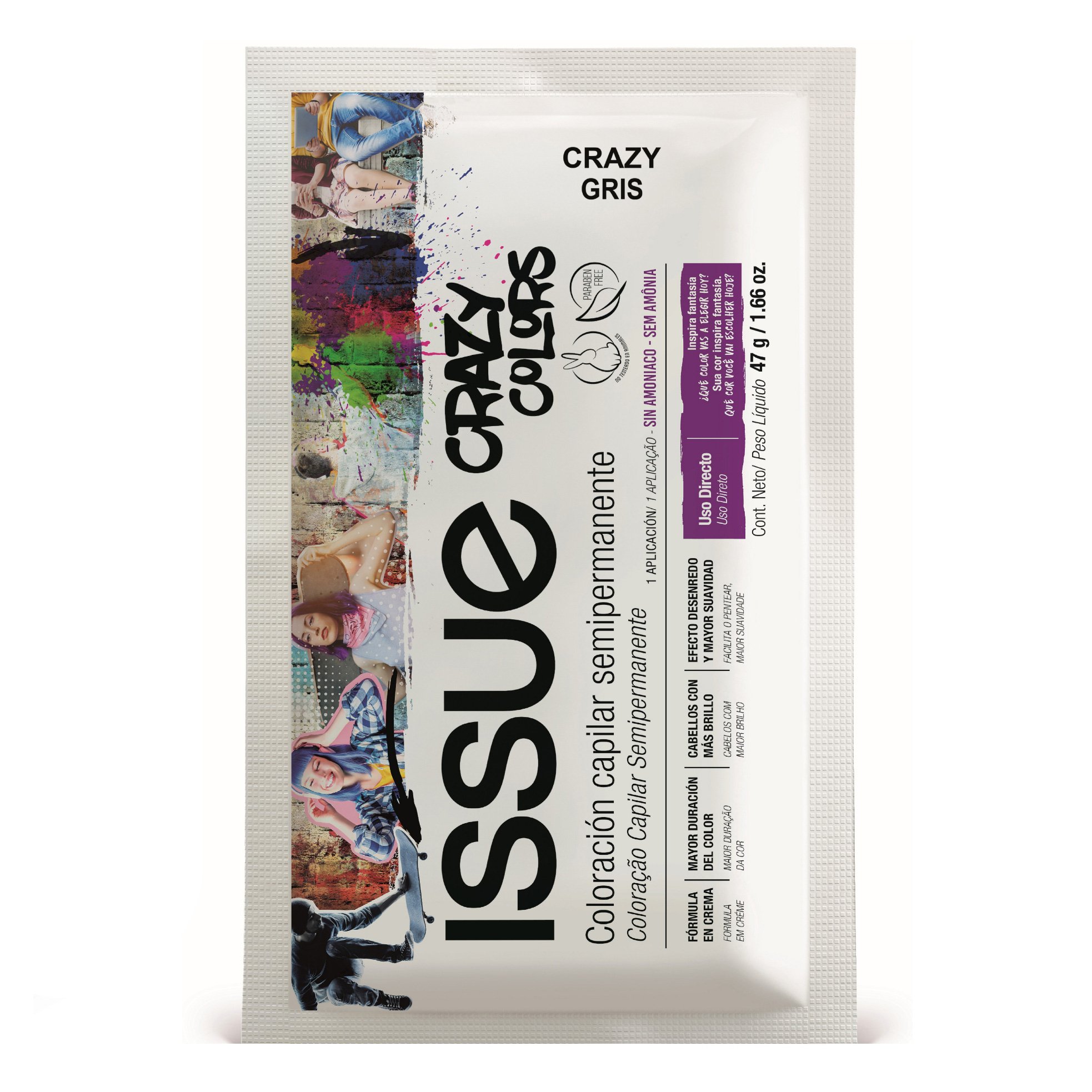 Tinta Crazy Colors Gris 47 G