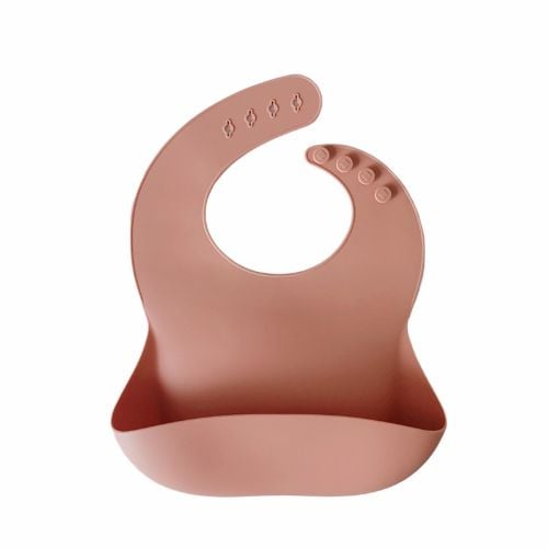 Babero Storki De Silicona Ajustable Rosado