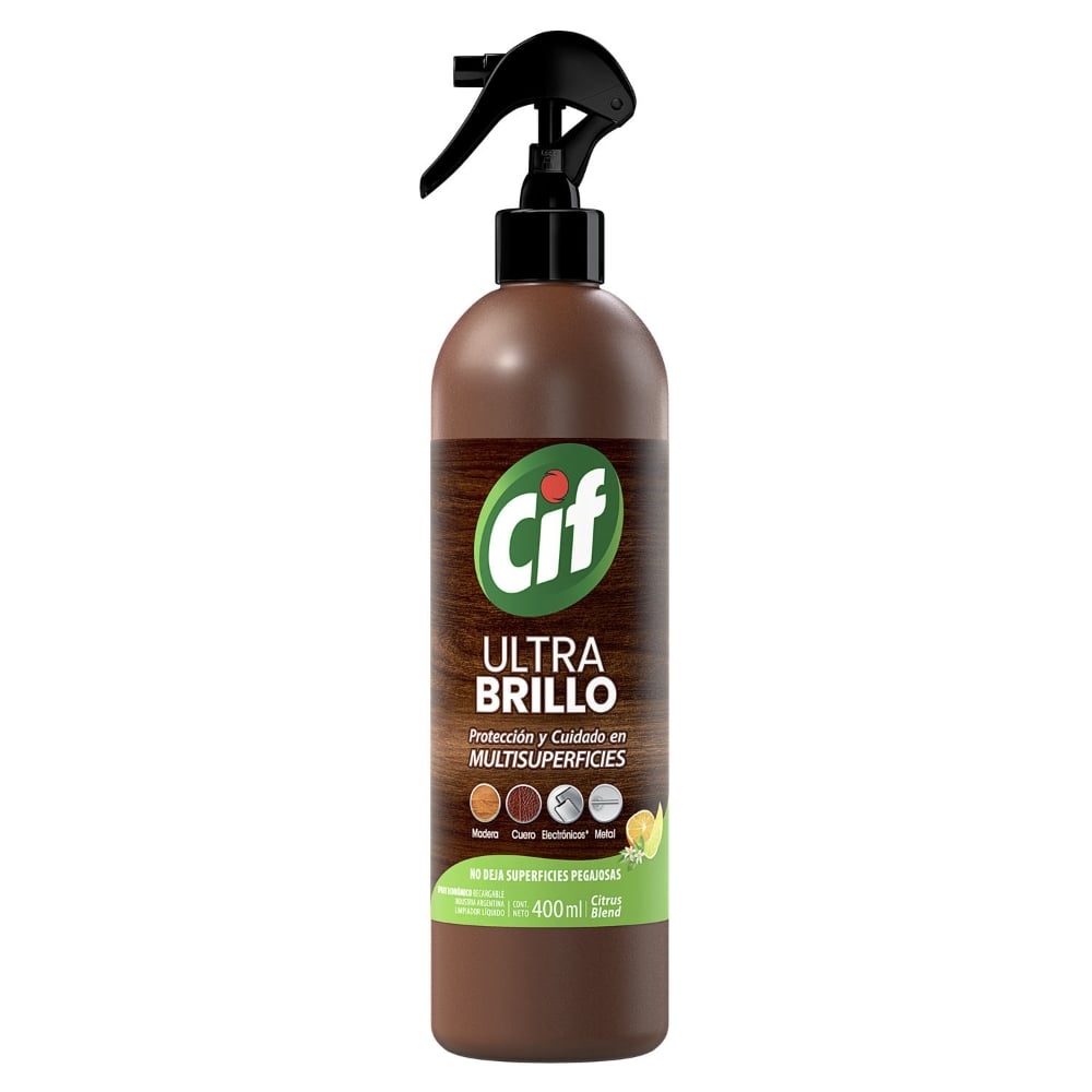 Lustramuebles Cif Gatillo Ultra Brillo Cítrico 400 Ml