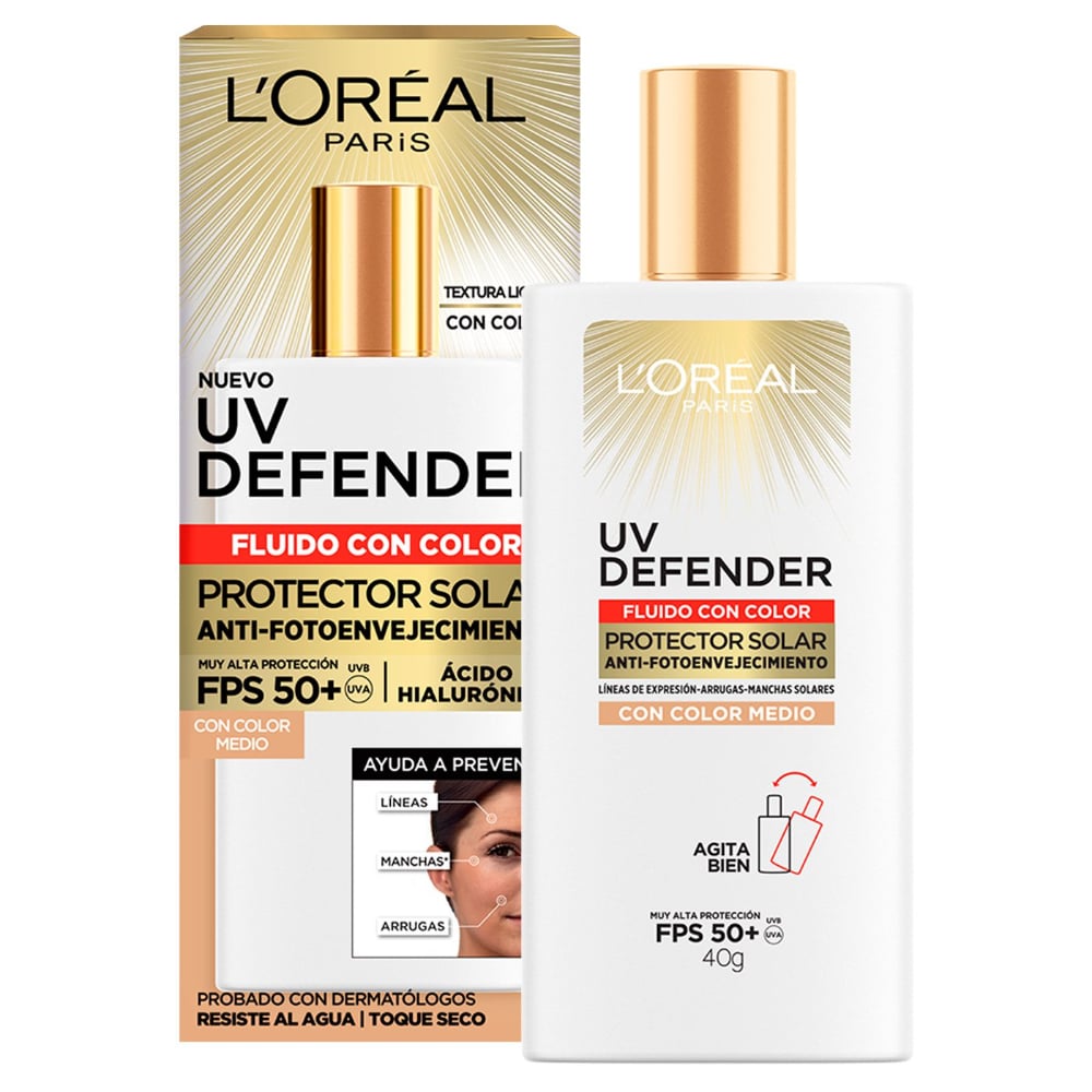 Protector Solar L'oréal Paris Dermo Expertise Uv Defender Fluido Medio Fps50 40 G