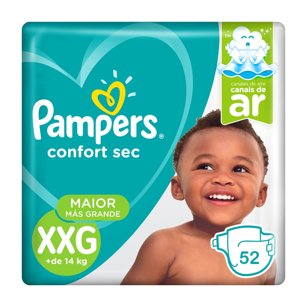 Pañales Pampers Confort Sec Xxg 52 Unidades