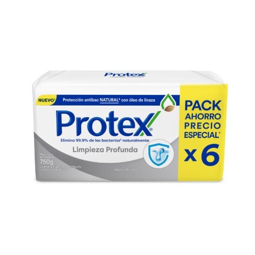 Jabón En Barra Protex Limpieza Profunda 125 G 6 Unidades