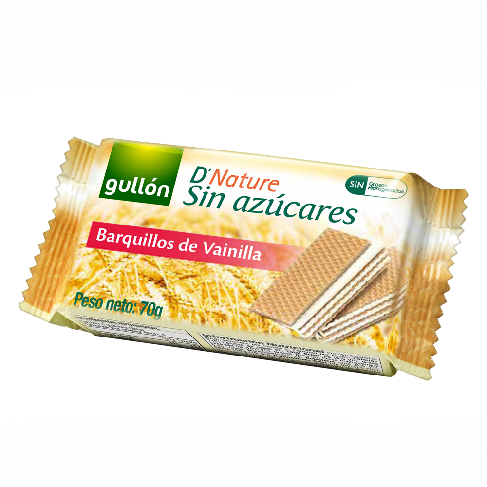 Galletas Gullon Wafer De Vainilla Sin Azúcar 60 G