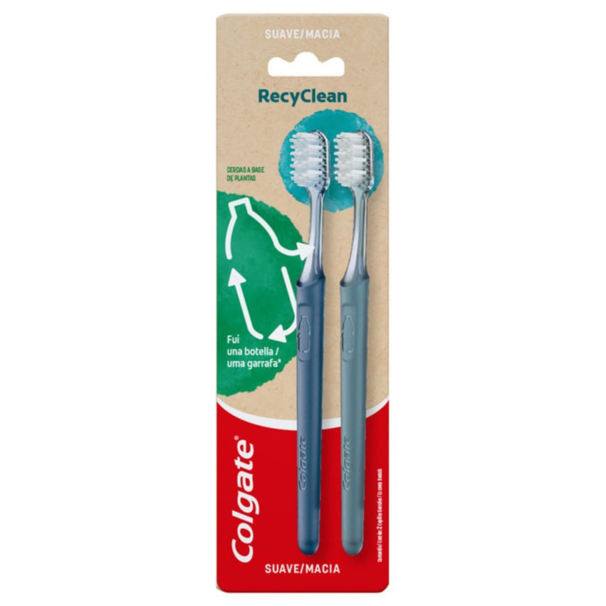 Cepillo De Dientes Ecológico Colgate Recyclean 2 Unidades