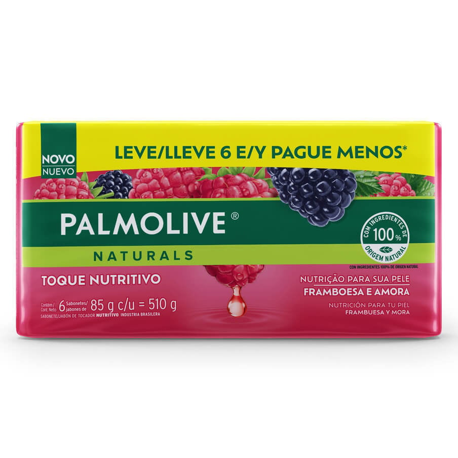 Jabón En Barra Palmolive Frambuesa 85 G 6 Unidades