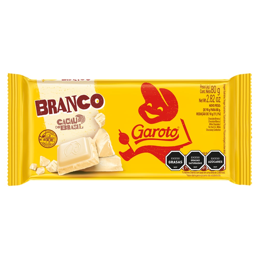 Tableta De Chocolate Garoto Jumbo Blanco 80 G