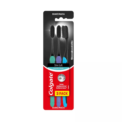 Cepillo De Dientes Colgate Slim Soft Black 3 Unidades