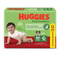 Pañales Huggies Flexi Comfort Talle G 60 Unidades