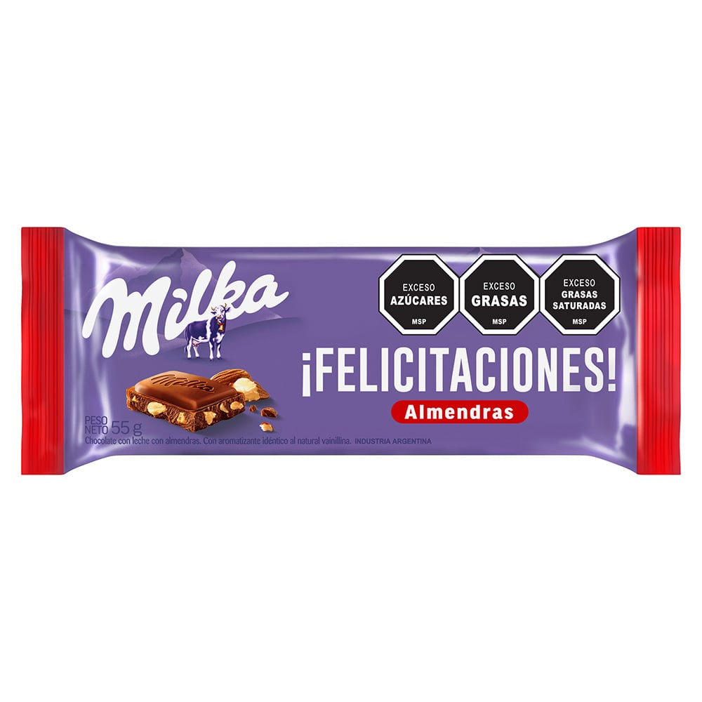 CHOCOLATE MILKA ALMENDRAS X 55G