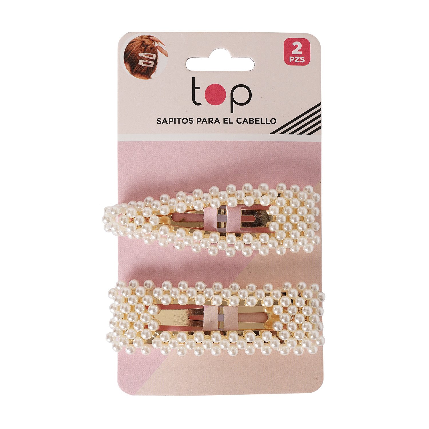 Broches Para El Pelo Top Con Perlas 2 Unidades