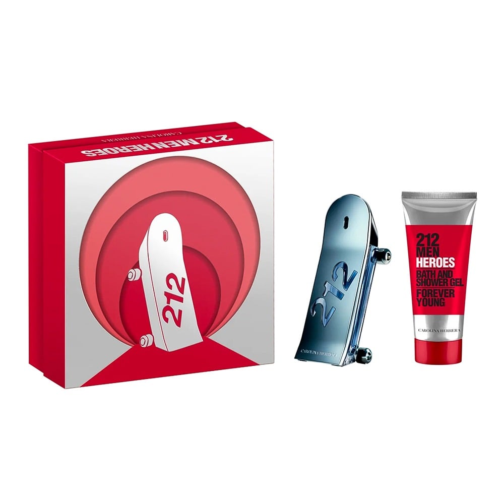 Cofre Carolina Herrera Perfume 212 Men Heroes 90 Ml + Gel De Ducha 100 Ml 