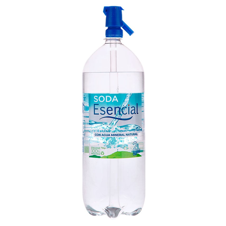 Agua Esencial Sifón Con Gas Botella 2 L