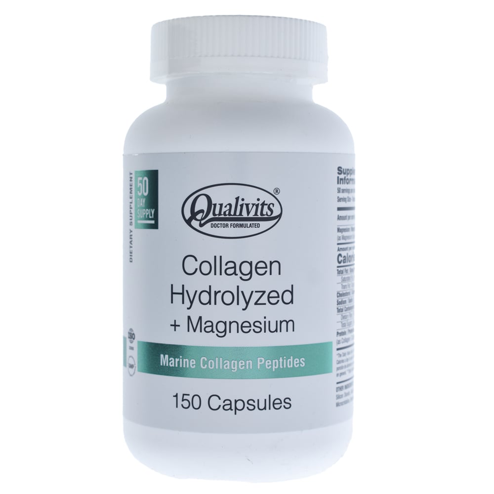 Colágeno Hidrolizado Qualivits Collagen Hydrolyzed + Magnesium 150 Cápsulas