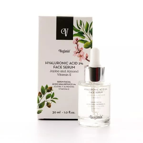 Sérum Facial Veganis De ácido Hialurónico 2% Con Jojoba Y Vitamina E 30 Ml