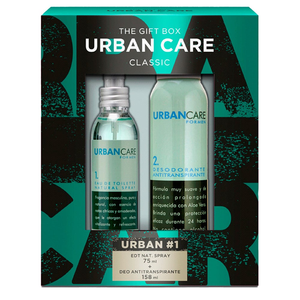 COLONIA URBAN CARE PACK CLASICO EDT 75ML + DESODORANTE 158ML