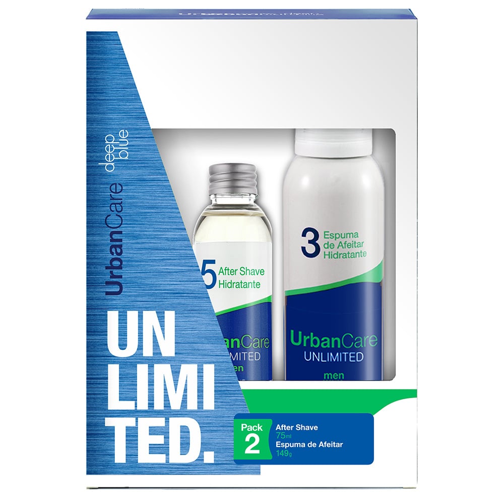 AFTER SHAVE URBAN CARE PACK UNLIMITED DEEP BLUE + ESPUMA DE AFEITAR