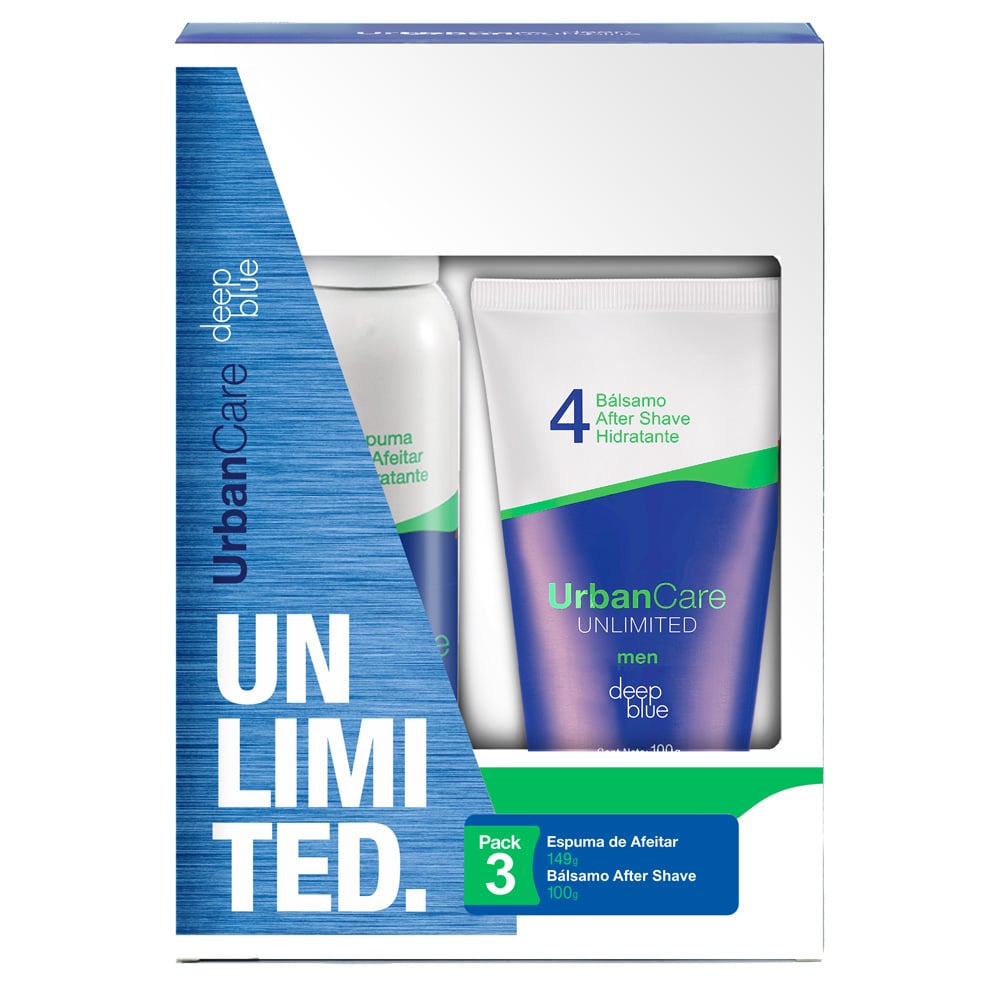 ESPUMA DE AFEITAR URBAN CARE PACK UNLIMITED DEEP BLUE + BALSAMO