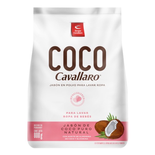 JABÓN EN POLVO CAVALLARO COCO ROPA BEBÉS 800G