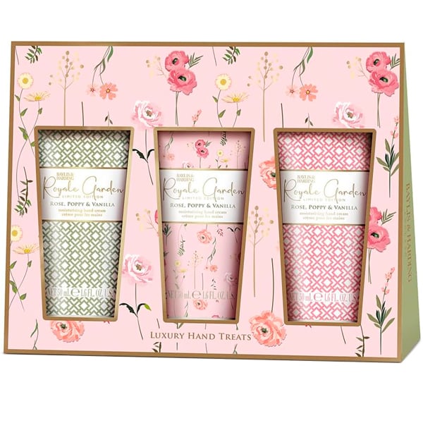 Set Baylis & Harding Crema Para Manos Royale Garden Rose Poppy & Vanilla 3 Unidades