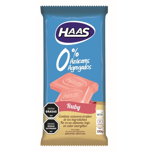 Tableta De Chocolate Haas 0% Tableta Azúcar Ruby 150 G