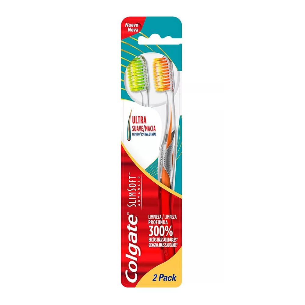 Cepillo De Dientes Colgate Slim Soft Advanced 2 Unidades