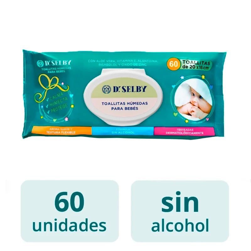 Toallitas Húmedas Dr. Selby Bebé 60 Unidades 