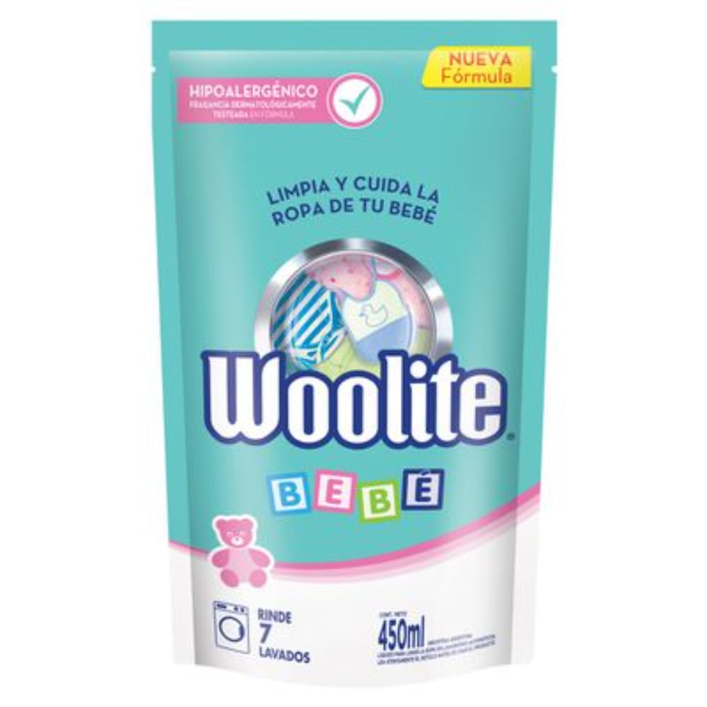 Jabón Líquido Para Ropa Woolite Bebé Doypack 450 Ml