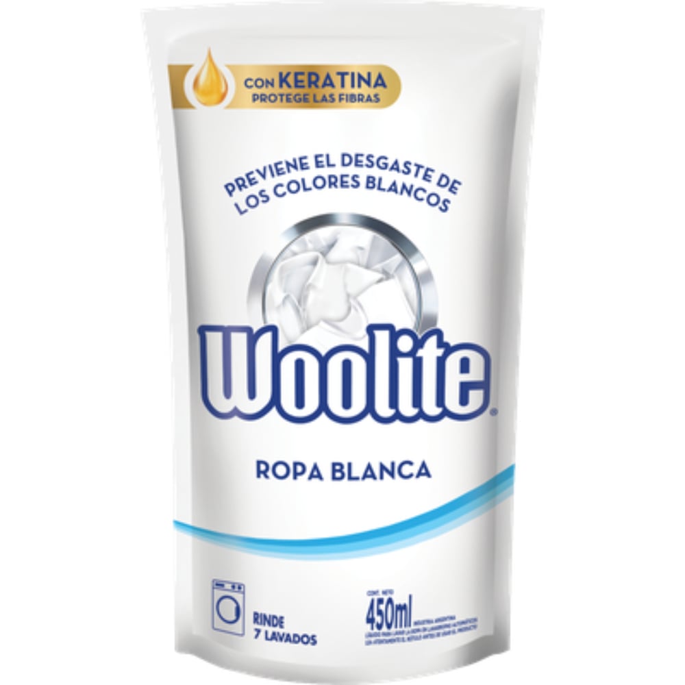 Jabón Líquido Para Ropa Blanca Woolite Doypack 450 Ml