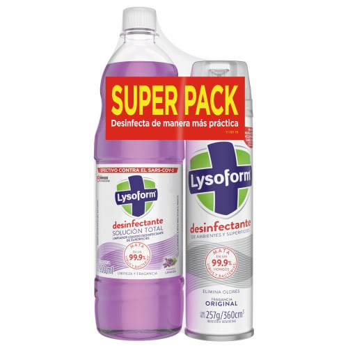 Pack Lysoform Desinfectante De Ambientes + Limpiador Líquido Lavanda 900 Ml