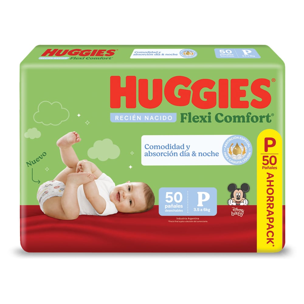 Pañal Huggies Flexi Comfort P 50 Unidades