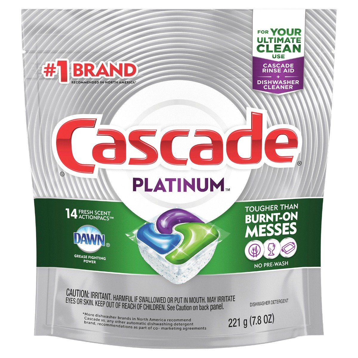 Detergente Para Lavavajillas Cascade Platinum 14 Cápsula