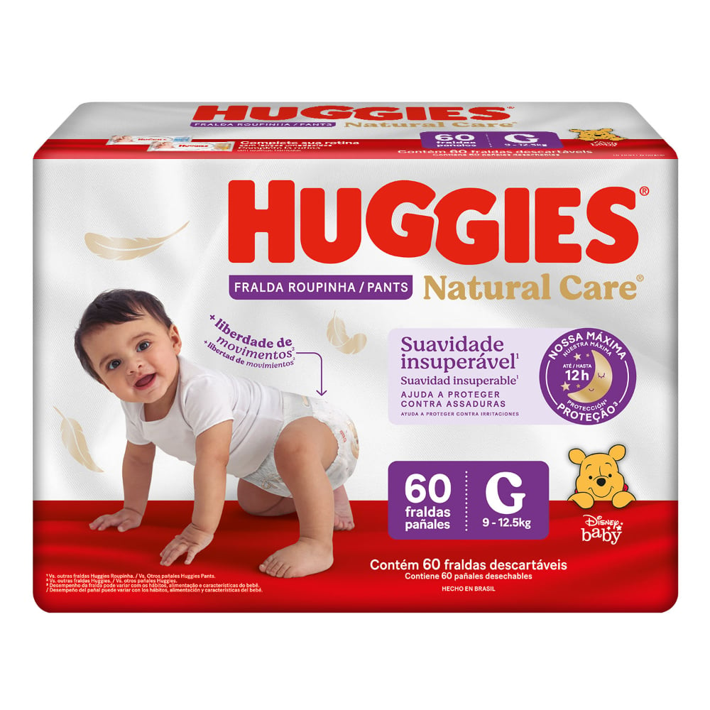 Pañales Huggies Pant Natural Care G 60 Unidades