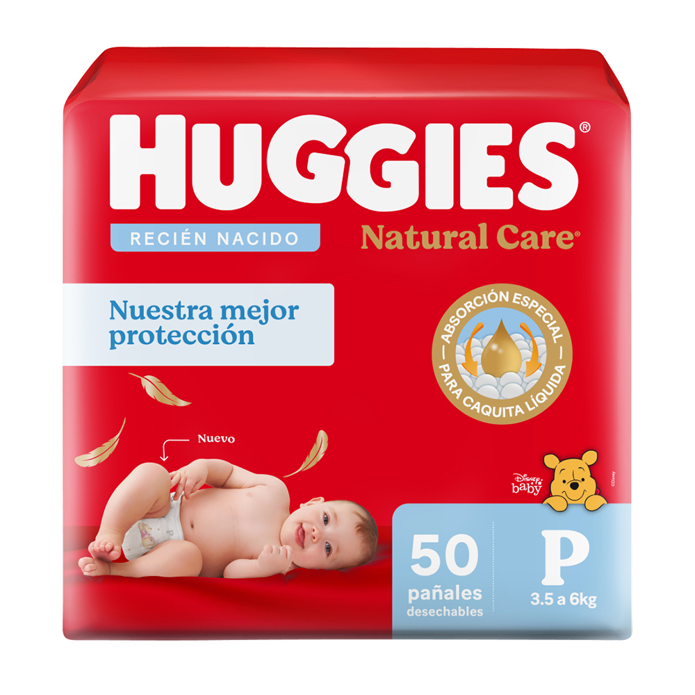 Pañales Huggies Natural Care P 50 Unidades