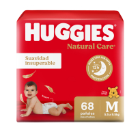 Pañales Huggies Natural Care M 68 Unidades