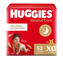 Pañales Huggies Natural Care Xg 52 Unidades