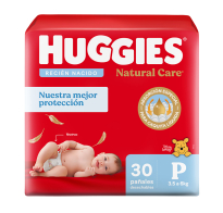 Pañales Huggies Natural Care P 30 Unidades
