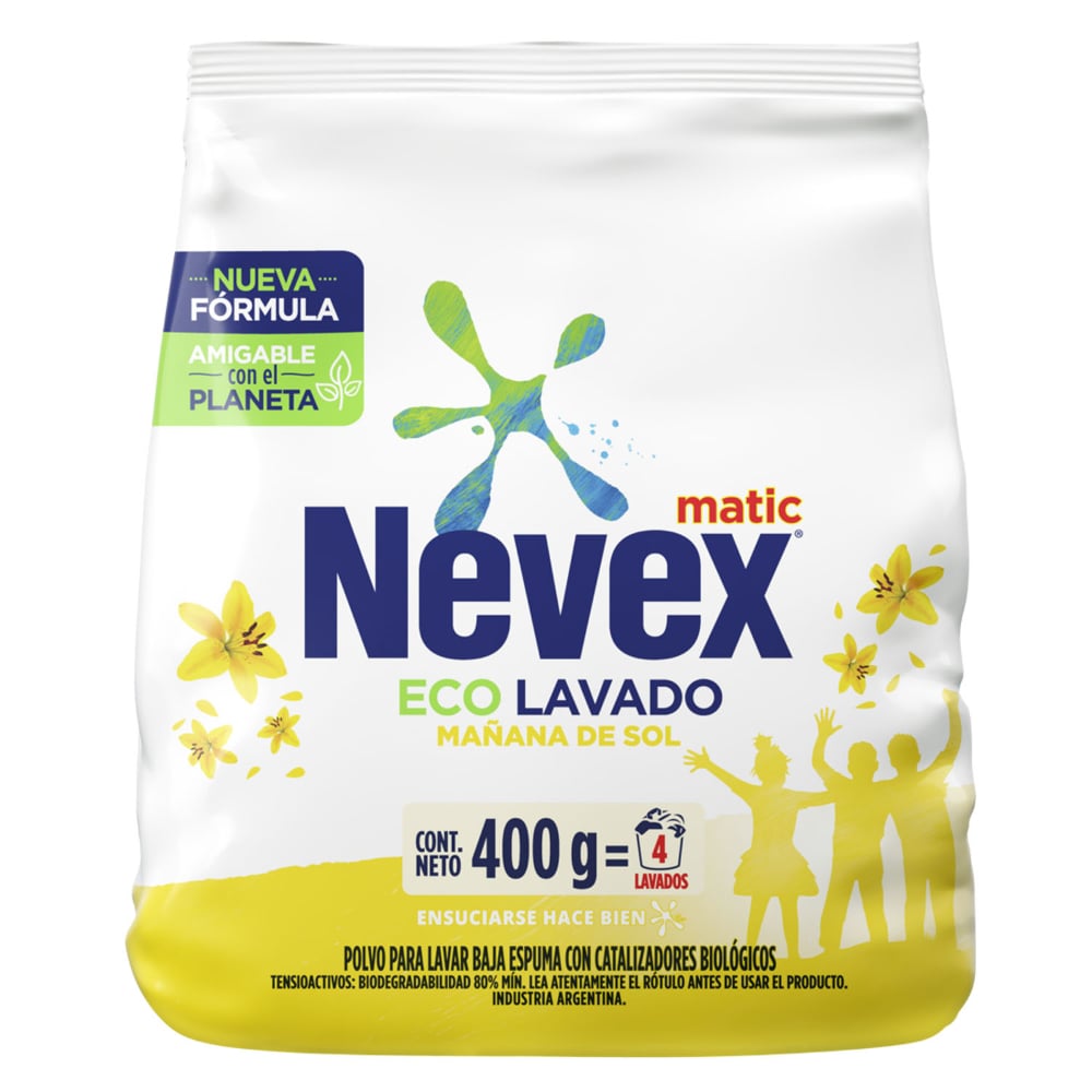 Jabón En Polvo Para Ropa Nevex Matic Polvo Mañana De Sol 400 G