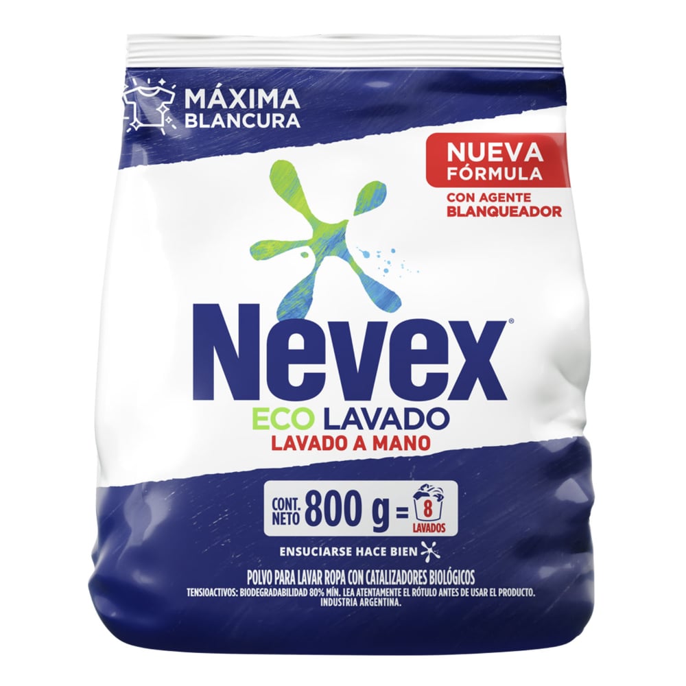 Jabón En Polvo Para Ropa Nevex Lavado A Mano 800 G