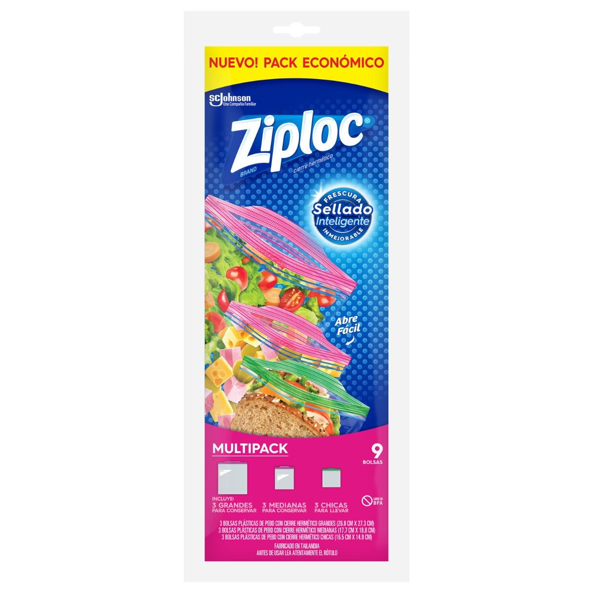 Bolsas Herméticas Ziploc Multipack 9 Unidades