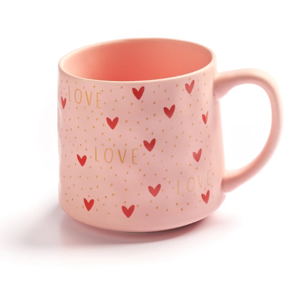 Taza Rosa De Corazones Farma Hogar